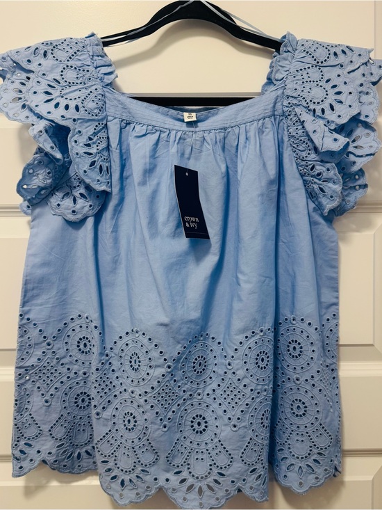 crown & ivy Tops - CROWN & IVY light blue blouse